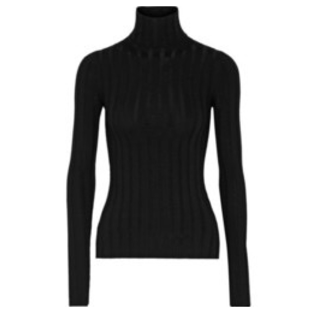 ACNE STUDIOS Corin Ribbed Merino Wool Blend Turtleneck Sweater Black